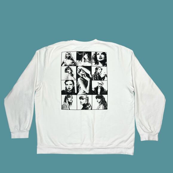 Taylor Swift The Eras Tour Band Sweatshirt Unisex 3XL White Black Collage USA - Picture 2 of 7
